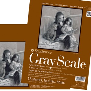 STRATHMORE GRAY SCALE 15 SHEETS ASSORTED COLOURS 9