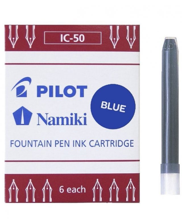 Pilot Namiki Fountain Pen 6 pack Blue ink cartridges in box Thumbnail