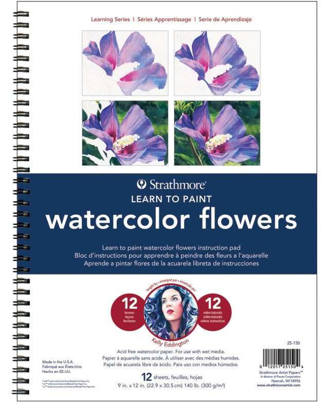 LEARN WATERCOLOR FLOWERS 12 SHEETS 9