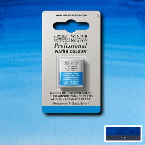 PROFESSIONAL WATER COLOUR HALF PAN WINSOR BLUE (GREEN SHADE) Thumbnail