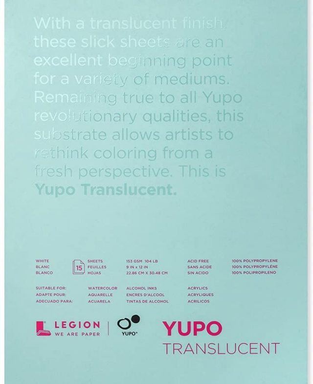 Legion Yupo Polypropylene Pad, 9 X 12 inches, 104lb, Translucent, 15 Sheets Thumbnail