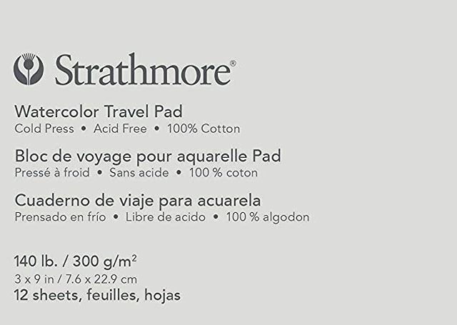 Strathmore 500 Series Watercolor Travel Pad, Wirebound, Cold Press, 3