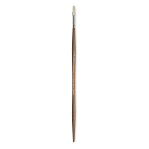 Winsor & Newton Artists' Oil Synthetic Hog Brush - Flat, Size 2, Long Handle Thumbnail