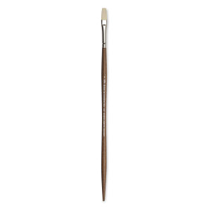 Winsor & Newton Artists' Oil Synthetic Hog Brush - Flat, Size 4, Long Handle Thumbnail