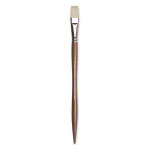 Winsor & Newton Artists' Oil Synthetic Hog Brush - Flat, Size 10, Long Handle Thumbnail