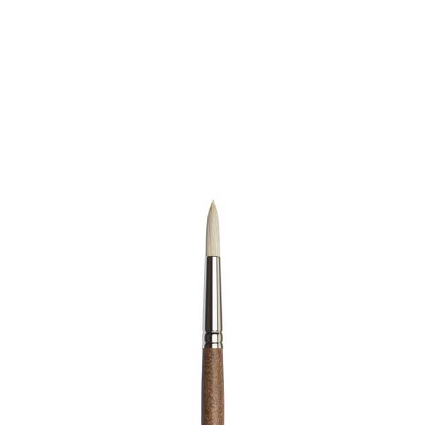 Winsor & Newton Artists' Oil Synthetic Hog Brush - Round, Size 4, Long Handle Thumbnail