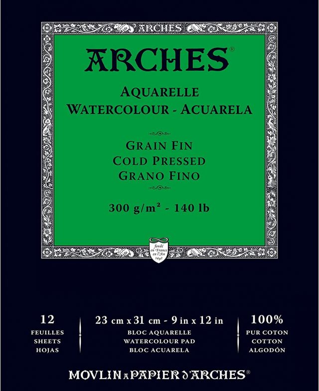 Arches Water Colour Pad, 140lb, Cold Pressed, 9