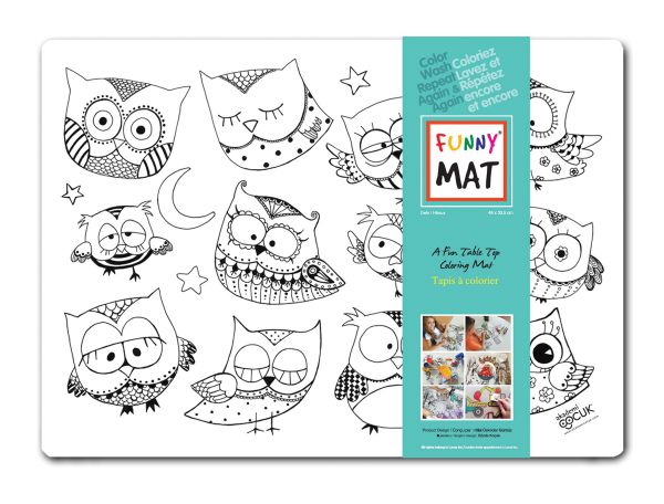 Funny Mat Coloring - Owls Thumbnail