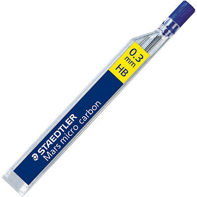 Staedtler Micro Mars Carbon Mechanical Pencil Lead, 0.3 mm, HB, 60 mm x 12 Leads (250 03 HB), Black Thumbnail